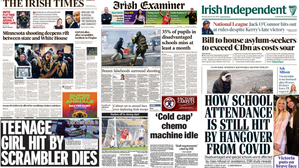 Monday's Front Pages