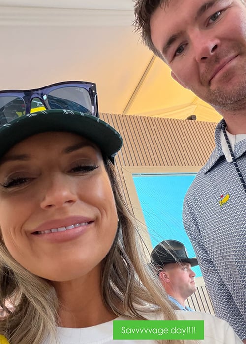Peter and Jessica O'Mahony at The Masters. Pic: Jessica O'Mahony/Instagram