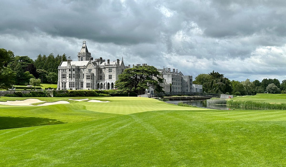 The 18th green at Adare Manor