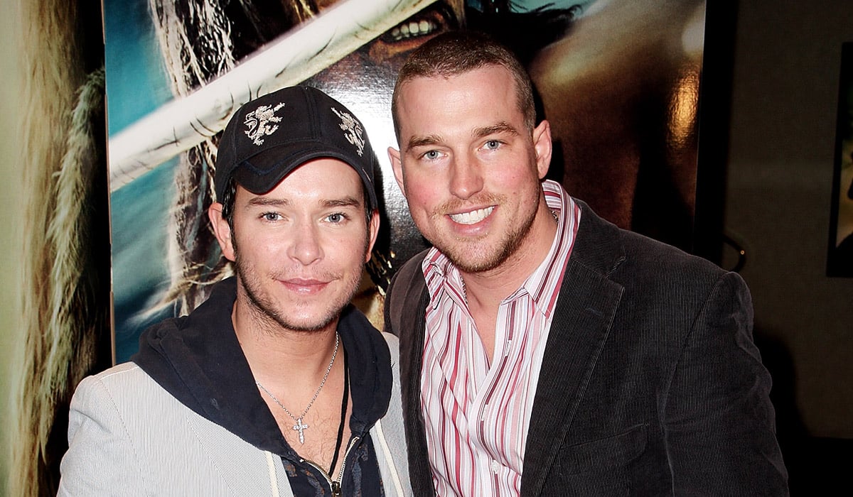 Boyzone's Stephen Gately (L) and Andy Cowles arrive at the VIP screening of '10,000 BC' at Empire Cinema. Pic: Getty Images