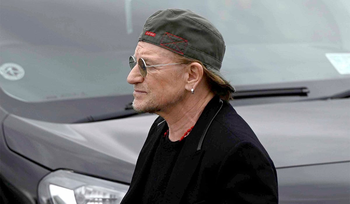 U2 band member Bono arrives at the funeral mass for Clannad singer Moya Brennan. Pic: Mark Marlow/PA Wire