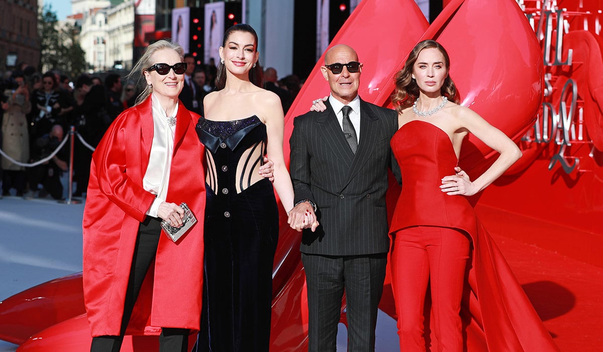 Meryl Streep, Anne Hathaway, Stanley Tucci and Emily Blunt attend the "The Devil Wears Prada 2" London premiere. Pic: WireImage