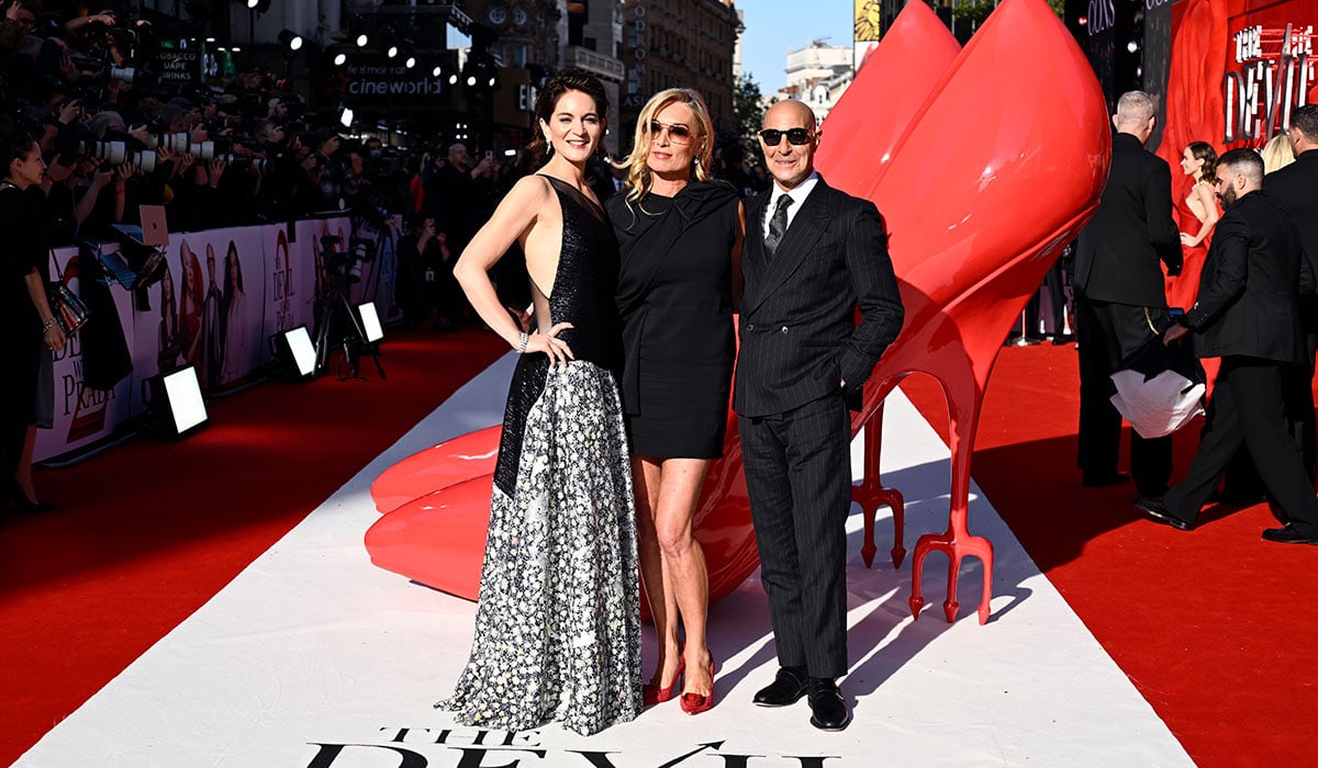 Felicity Blunt, Victoria Smurfit and Stanley Tucci attend "The Devil Wears Prada 2" European Premiere in London. Pic: Getty Images