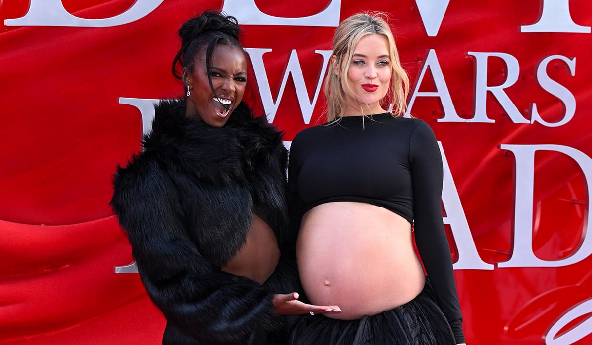 Leomie Anderson and Laura Whitmore attend "The Devil Wears Prada 2" Premiere in London. Pic: Getty Images