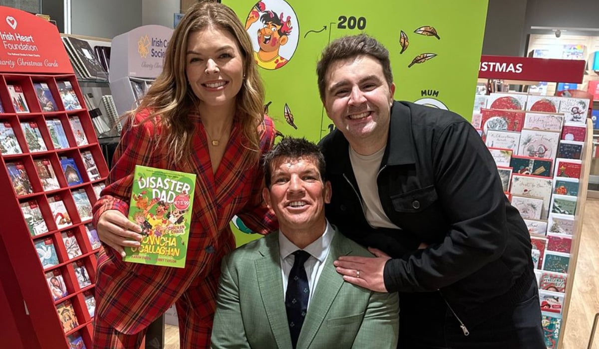 Former Ireland and Munster rugby player Donncha O'Callaghan, Dancing with the Stars presetner Doireann Garrihy and comic Carl Mullan began presenting the 2FM Breakfast Show together in 2021. Photo: Instagram/Carl Mullan.