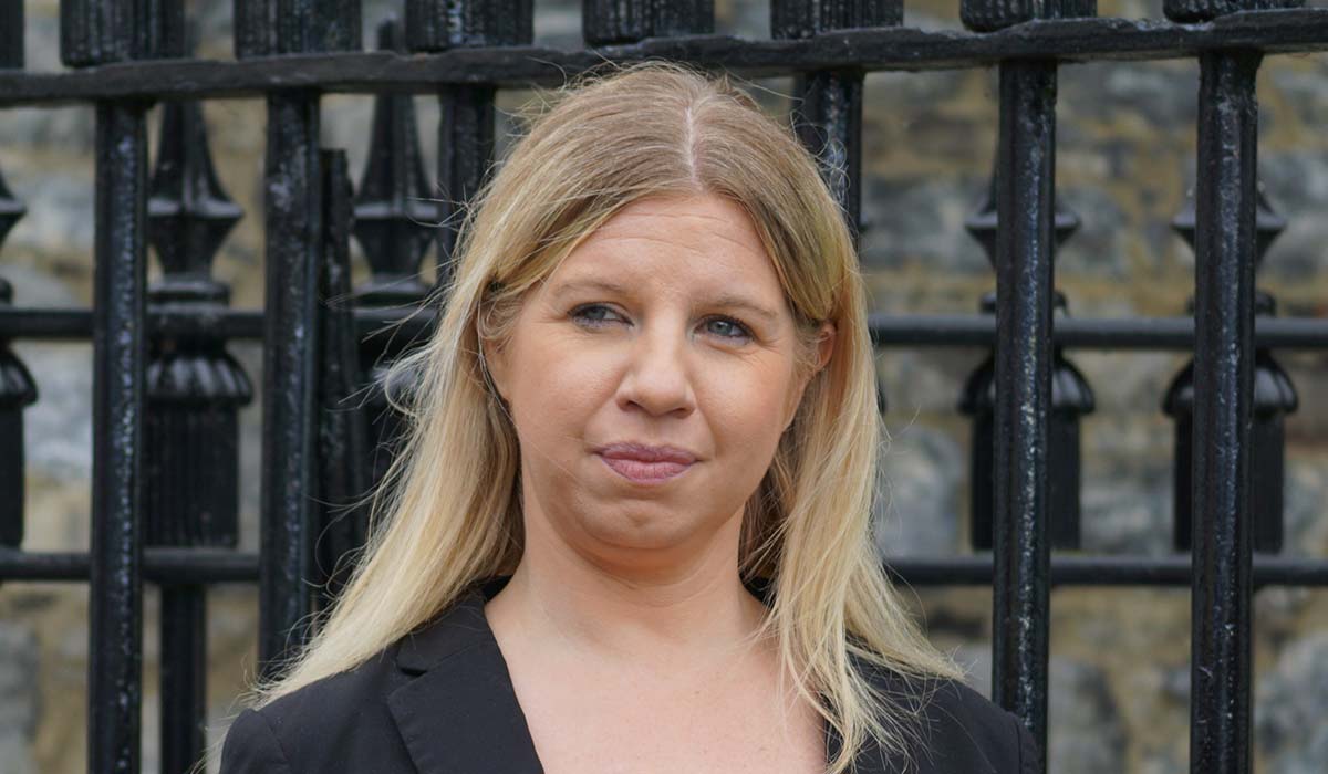Ashley Masterson pictured outside Mullingar Circuit Criminal Court, where her now-separated husband, Garda David Reynolds (45), pleaded guilty to a charge of coercive control against her over a three-year period. Pic: Tom Tuite