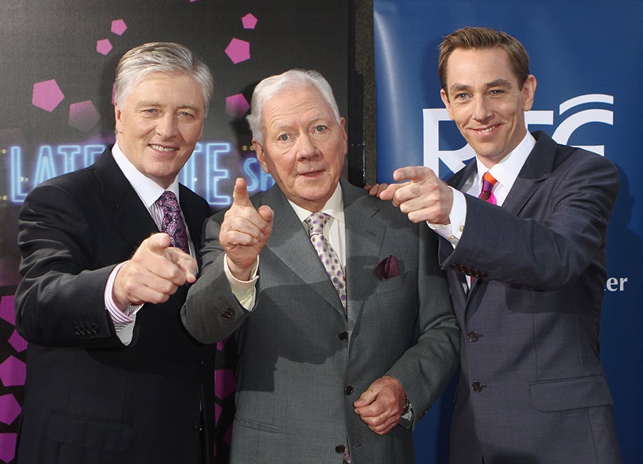 Pat Kenny, Gay Byrne and Ryan Tubridy attend the 50th Anniversary Of 'The Late Late Show' in 2012 in Dublin