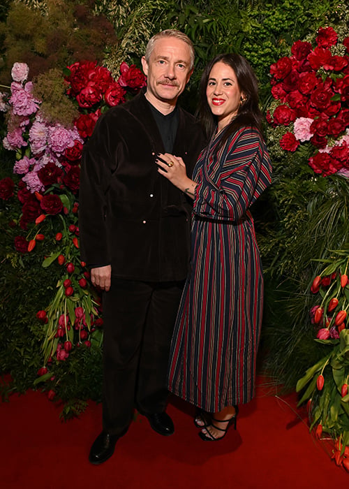 LONDON, ENGLAND - MAY 07: Martin Freeman and Rachel Mariam attend the British Vogue and Netflix event to celebrate The Bafta Television Awards at Dovetale London on May 7, 2026 in London, England. (Photo by Sam Simpson/Dave Benett/Getty Images for British Vogue)