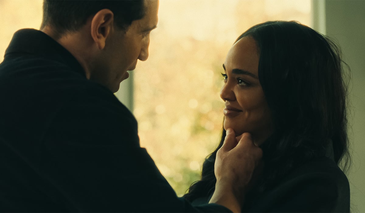 His & Hers. (L to R) Jon Bernthal as Detective Jack Harper and Tessa Thompson as Anna in Episode #102 of His & Hers. Pic: Netflix