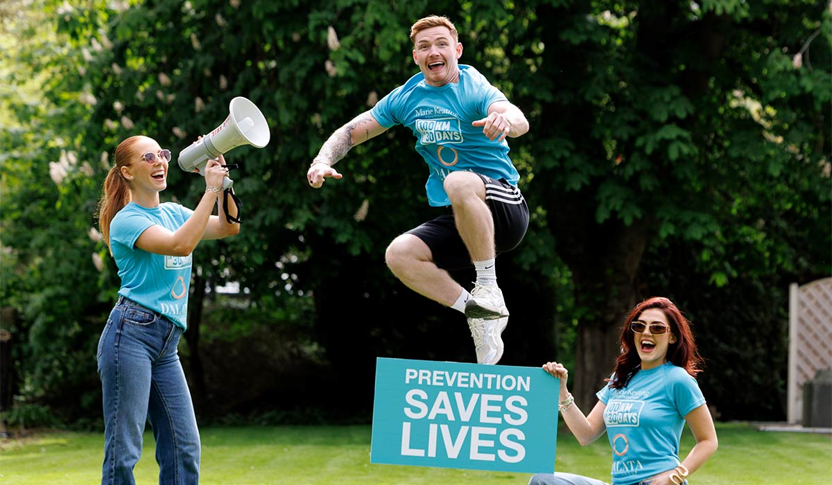 Siblings Ali Keating, Jack and Missy the third generation of the Keating family, at the launch of 100km in 30 Days with the Marie Keating Foundation, honouring their grandmother&rsquo;s legacy 28 years on. Pic: Andres Poveda