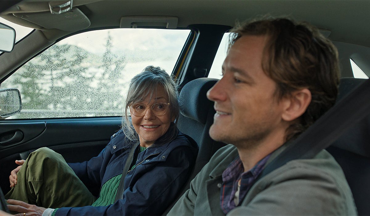 REMARKABLY BRIGHT CREATURES. (L to R) Sally Field as Tova and Lewis Pullman as Cameron in Remarkably Bright Creatures. Pic: Netflix