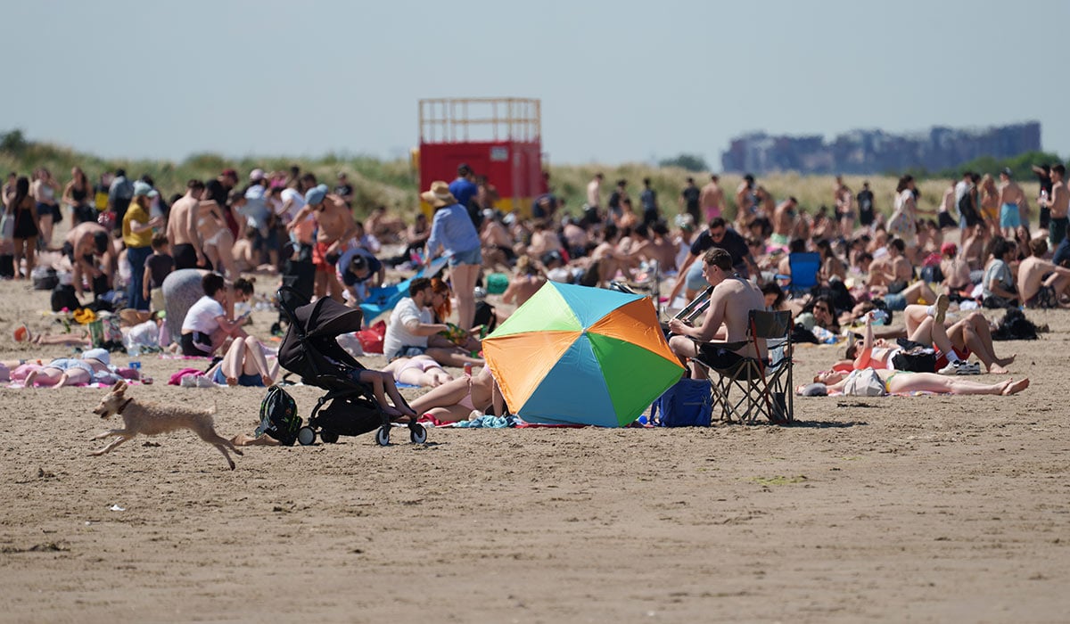 People enjoying the good weather in Sutton. Pic: Fran Veale