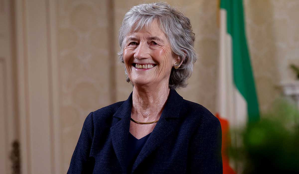 No Repro Fee &acirc;&euro;&brvbar;. 15-3-26&acirc;&euro;&brvbar;&acirc;&euro;&brvbar;. President Catherine Connolly Makes St Patricks day message in &Atilde;ras an Uachtar&Atilde;&iexcl;in &acirc;&euro;&brvbar;&acirc;&euro;&brvbar;. Pic shows President Connolly as she makes her St Patricks day message in &Atilde;ras an Uachtar&Atilde;&iexcl;in . Pic Tony Maxwell - No Repro Fee. 15-3-26