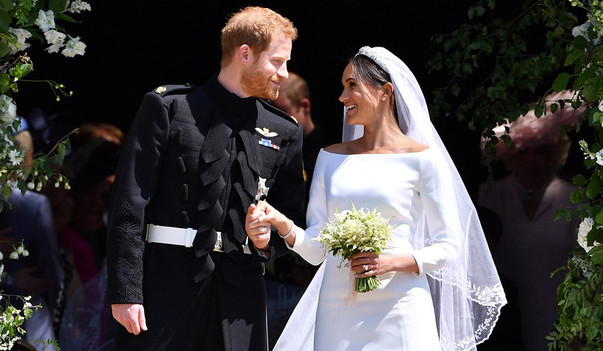 Prince Harry, Duke of Sussex and his wife Meghan, Duchess of Sussex leave St George's Chapel on May 19, 2018. Pic: Getty Images