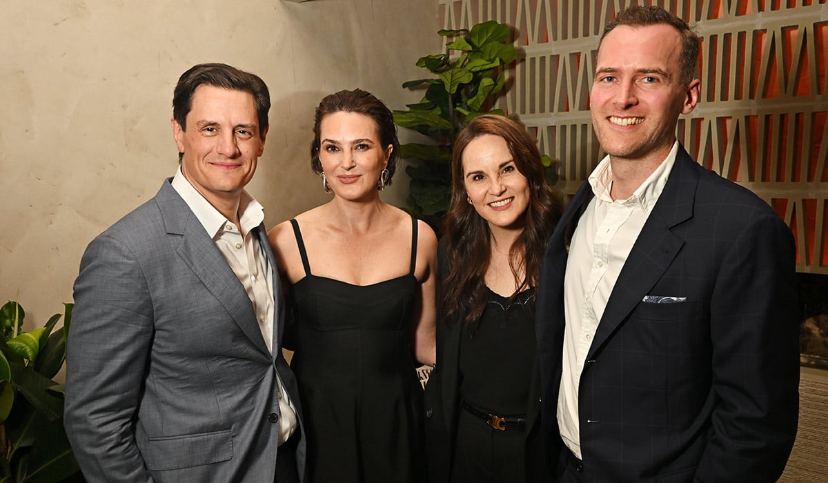 Justin Basini, Elizabeth Day, Michelle Dockery and Jasper Waller-Bridge on May 9, 2026 in London. Pic: Getty Images