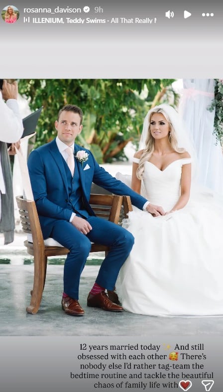 Rosanna Davison and Wesley Quirke on their wedding day. Pic: Rosanna Davison Instagram