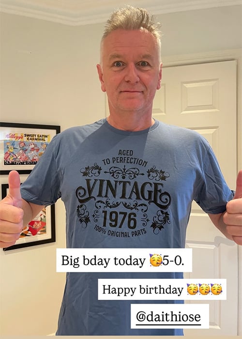 Dáithí's wife wishes him happy birthday 