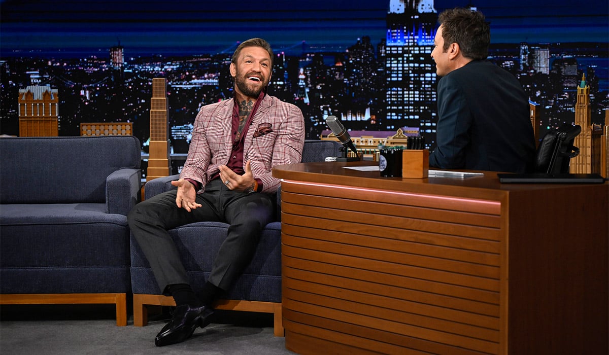 Conor McGregor during an interview with host Jimmy Fallon on The Tonight Show Starring Jimmy Fallon