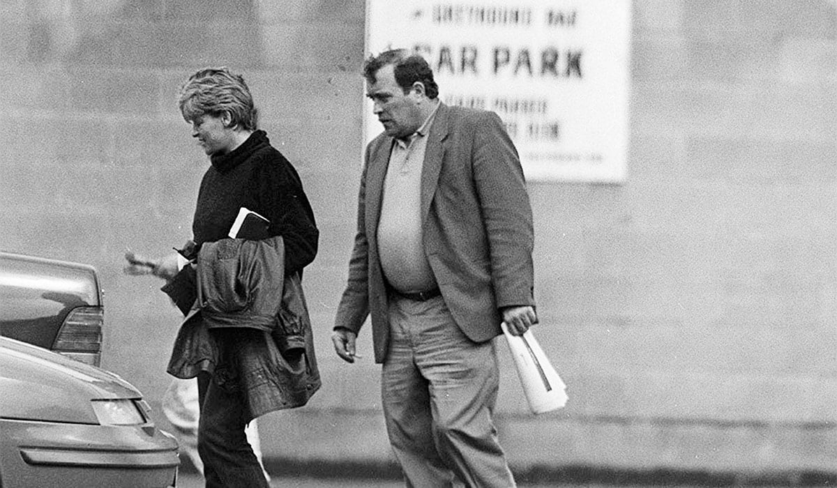 Veronica Guerin and John Traynor about 10 days before her murder. Photo Brian Farrell circa June 1996. Pic: Getty Images