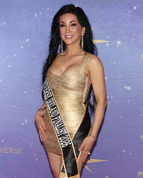 Finalist Alexandra Mae Gemeniano pictured at the launch party for Miss Universe Ireland 2026 at Bewley's Cafe in Grafton Street, Dublin. Pic: Brian McEvoy