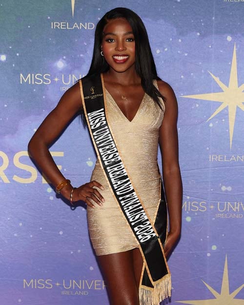 Finalist Cloveni Balolo pictured at the launch party for Miss Universe Ireland 2026 at Bewley's Cafe in Grafton Street, Dublin. Pic: Brian McEvoy