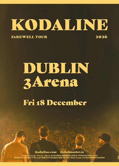 Kodaline announces final hurrah after 'overwhelming response' to farewell tour. Pic: Instagram