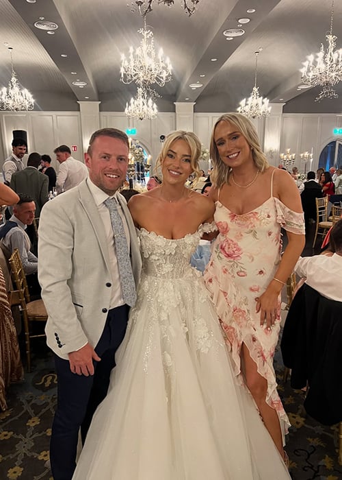 Stephanie Roche and Dean Zambra attend Laura Nolan and Matthew MacNabb's wedding. Pic: Instagram