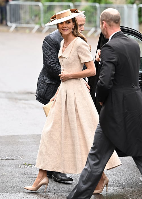 Catherine, Princess of Wales and Prince William, Prince of Wales arrive for the Royal wedding of Peter Phillips and Harriet Sperling. Pic: WireImage