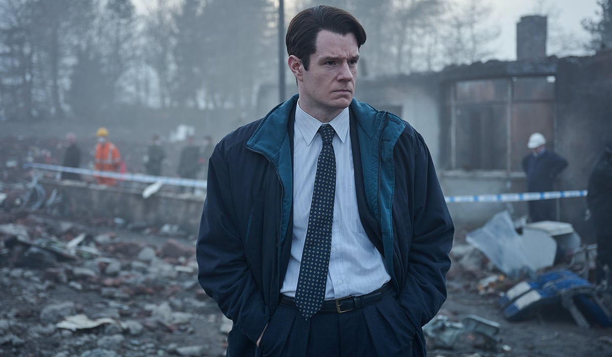 The Bombing of Pan Am 103. Connor Swindells as DS Ed McCusker in The Bombing of Pan Am 103. Cr. Courtesy of Netflix © 2025
