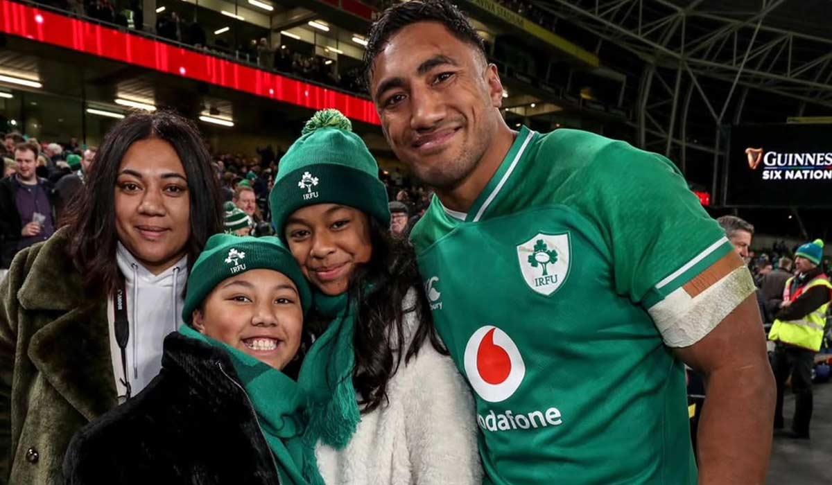 Bundee Aki with his wife and daughters. Pic: Bundee Aki Instagram