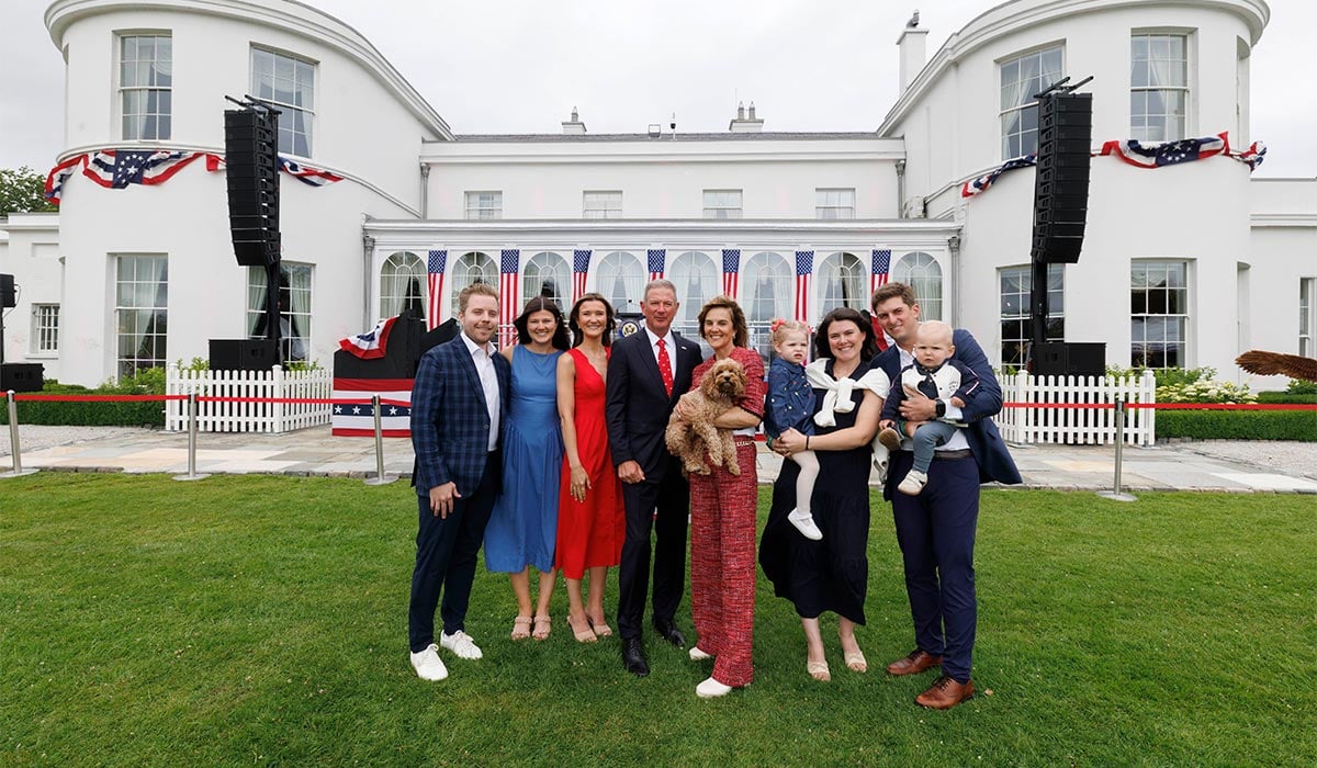 U.S. Ambassador to Ireland Edward S. Walsh hosted a major celebration of America’s 250th Independence Day at Deerfield, the official residence of the U.S. Ambassador in Phoenix Park. Pic: Conor McCabe Photography