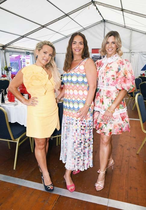 Jenny McCarthy, Tracy Moore & Jen Barry: Organising Team members the Cork Week Ladies Day, RCYC, in aid of Crosshaven RNLI. Pic: Siobhán Russell