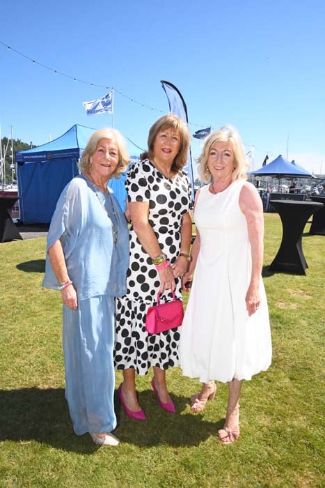 Mar McCullough, Siobhán Ring & Brigette Mintern at the Cork Week Ladies Day, RCYC, in aid of Crosshaven RNLI. Pic: Siobhán Russell