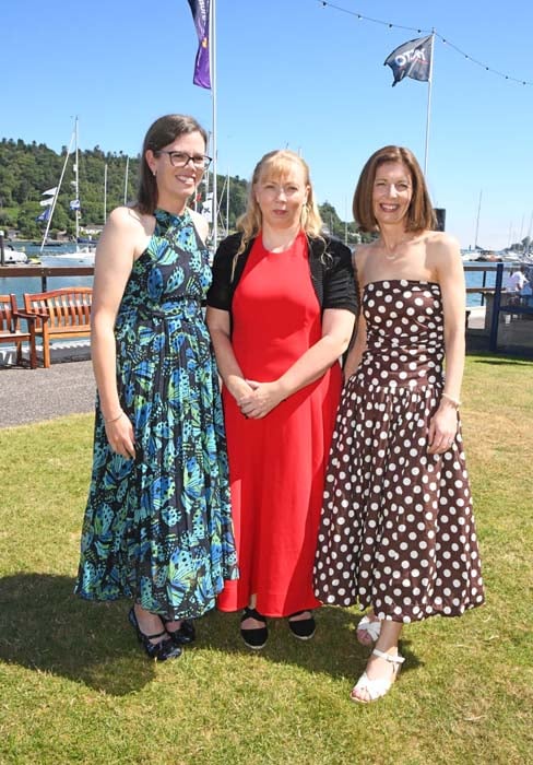 Doireann McGibney, Janet Young & Evelyn Byrne at the Cork Week Ladies Day, RCYC, in aid of Crosshaven RNLI. Pic: Siobhán Russell