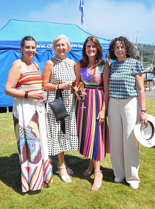 Sinead Hanlon, Louise O'Keeffe, Julie Dorel & Colette O'Sullivan at the Cork Week Ladies Day, RCYC, in aid of Crosshaven RNLI. Pic: Siobhán Russell