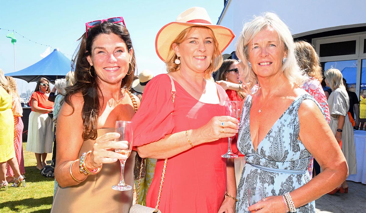 Johanna Murphy, Deirdre Carroll & Cathy O'Sullivan at the Cork Week Ladies Day, RCYC, in aid of Crosshaven RNLI. Pic: Siobhán Russell