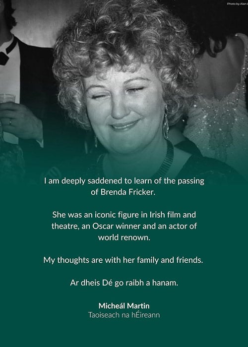 Micheál Martin pays tribute to Brenda Fricker. Pic: Micheál Martin Instagram