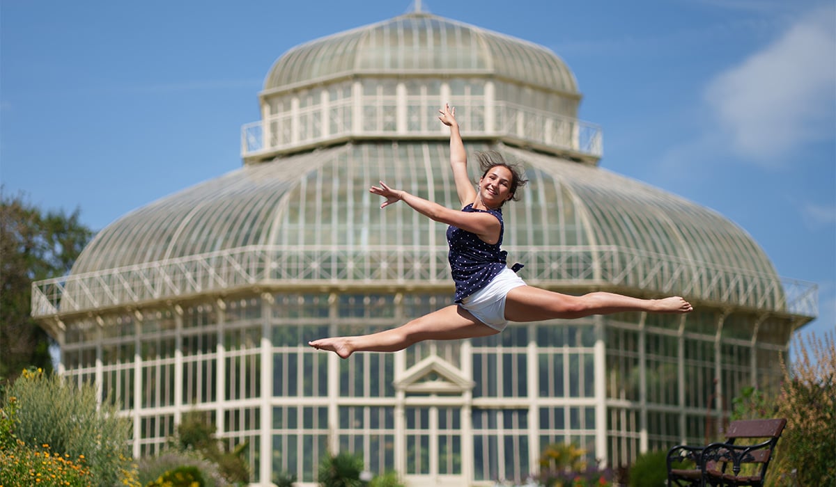 Anna Lindeque practices ballet while visiting the Botanic Gardens. Pic: Fran Veale