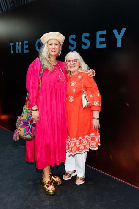 DJ Sally Cinnamon and kay Foran pictured at the Irish premiere screening of Christopher Nolan’s The Odyssey at The Irish Film Institute, Dublin. Pic: Andres Poveda