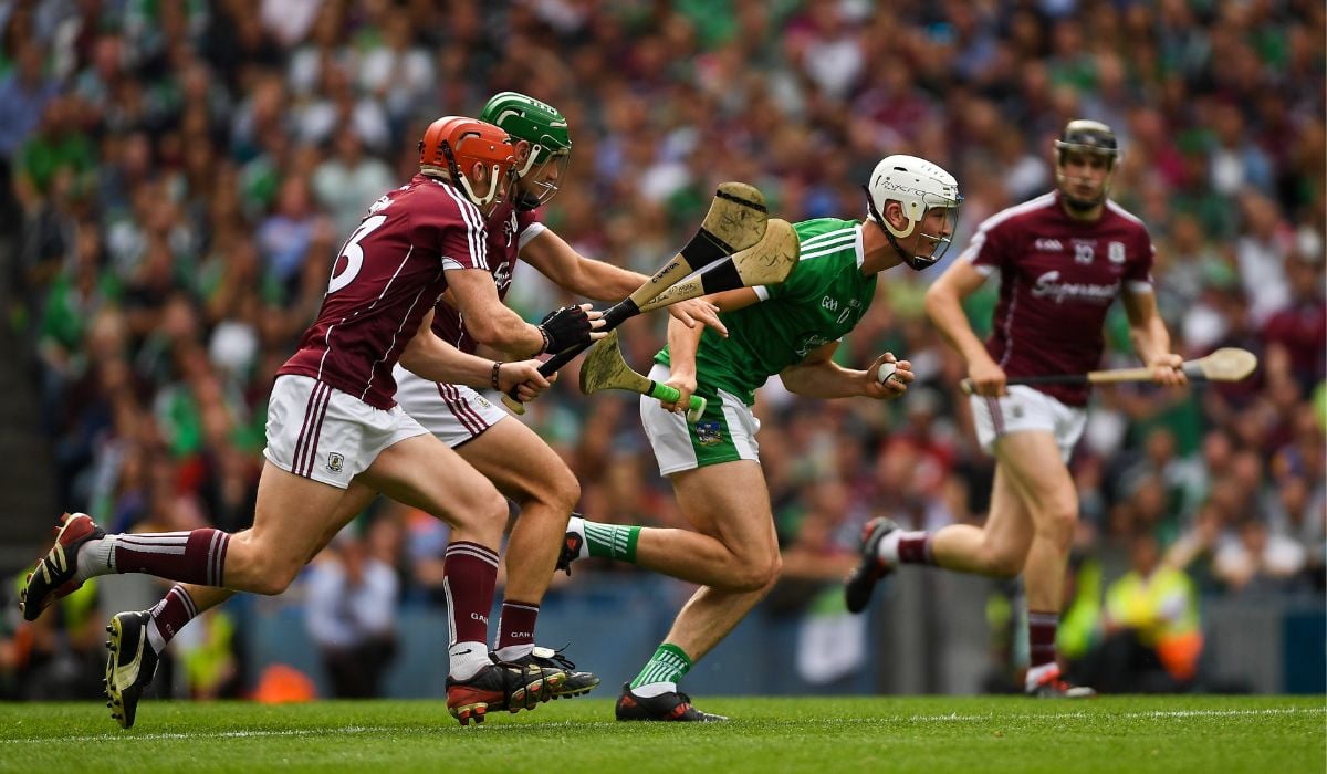 Limerick against Galway during the 2018 GAA Hurling All-Ireland Senior Championship Final. Pic: Piaras Ó Mídheach/Sportsfile