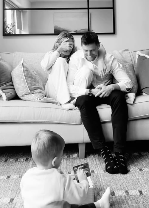 Louise Cooney and Mark Sweeney with their son Jude. Pic: Louise Cooney / Instagram