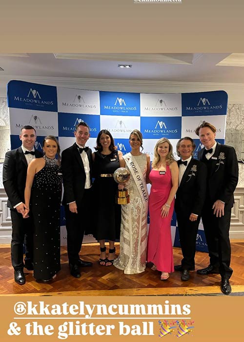 Clare Kambamettu and Ryan Tubridy at the Rose Of Tralee. Pic: Clare Kambamettu Instagram
