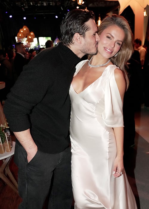 LOS ANGELES, CALIFORNIA - FEBRUARY 10: (L-R) Gleb Savchenko and Brooks Nader attend the after-party for the world premiere of "The White Lotus" Season 3 at Paramount Studios on February 10, 2025 in Los Angeles, California. (Photo by Jeff Kravitz/FilmMagic for HBO)