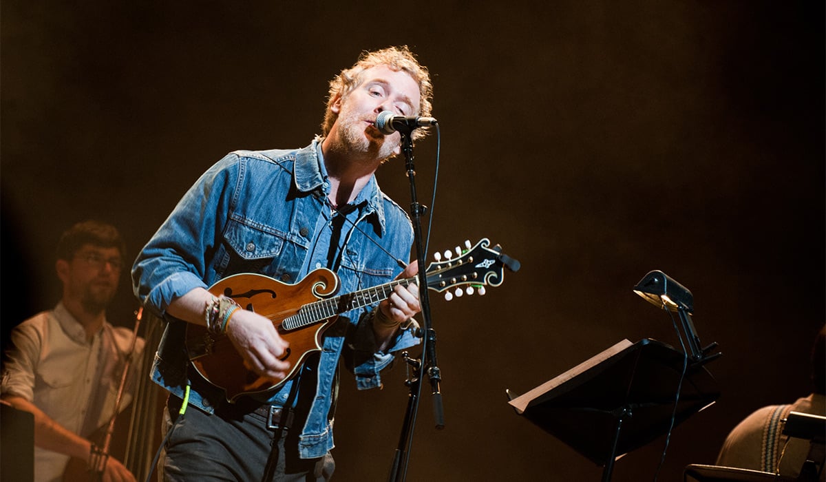 Glen Hansard performs on stage with Calexico for Holiday Cheer For FUV 2013 at Beacon Theatre. Pic: Getty Images