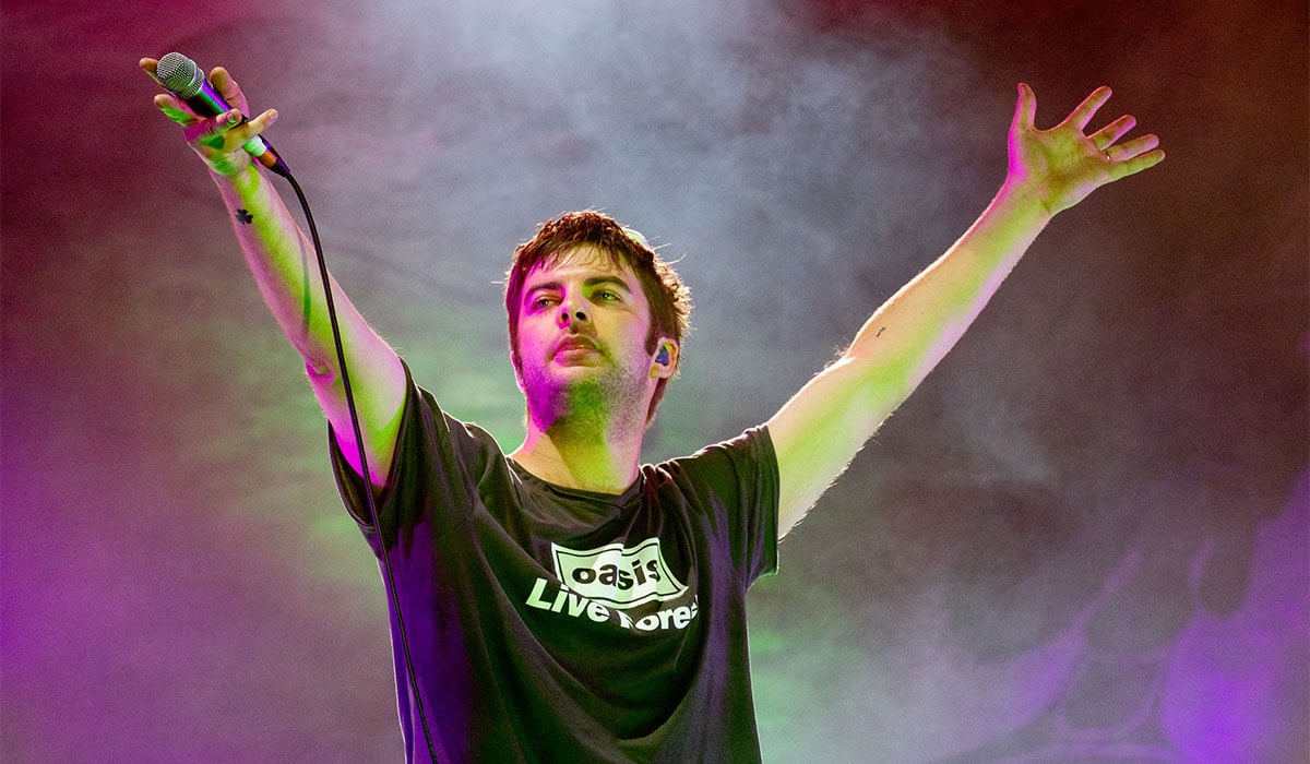 Grian Chatten of Fontaines D.C. performs at Wythenshawe Park. Pic: WireImage