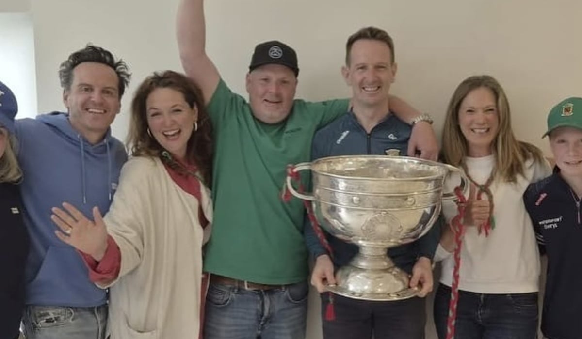 Andrew Scott celebrating Mayo's All-Ireland win. Pic: Dessie Campbell/Instagram