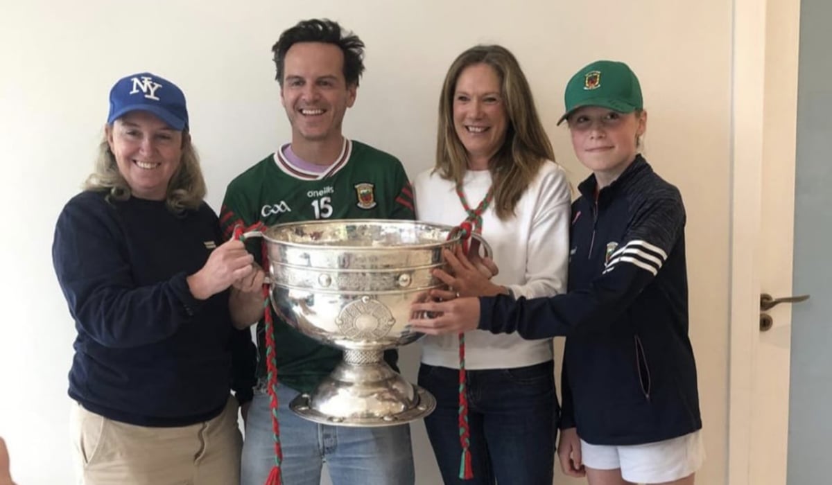 Andrew Scott celebrating Mayo's All-Ireland win. Pic: Dessie Campbell/Instagram