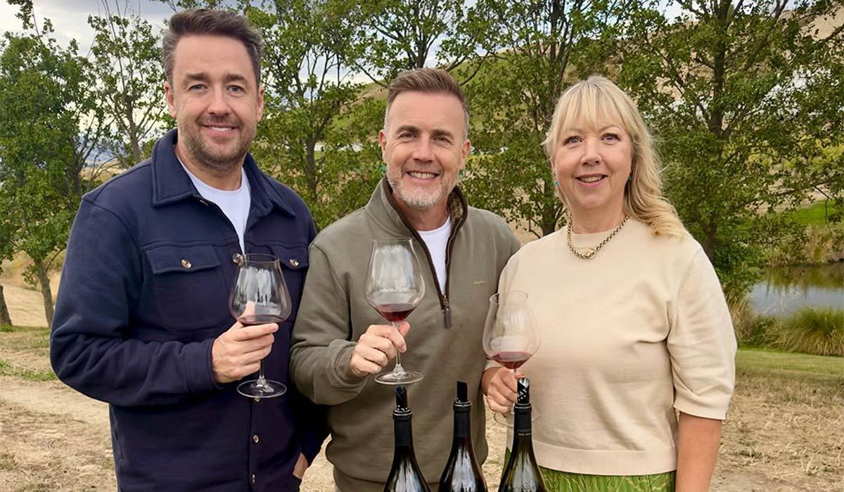 Gary Barlow and Jason Manford in New Zealand. Pic: ITV