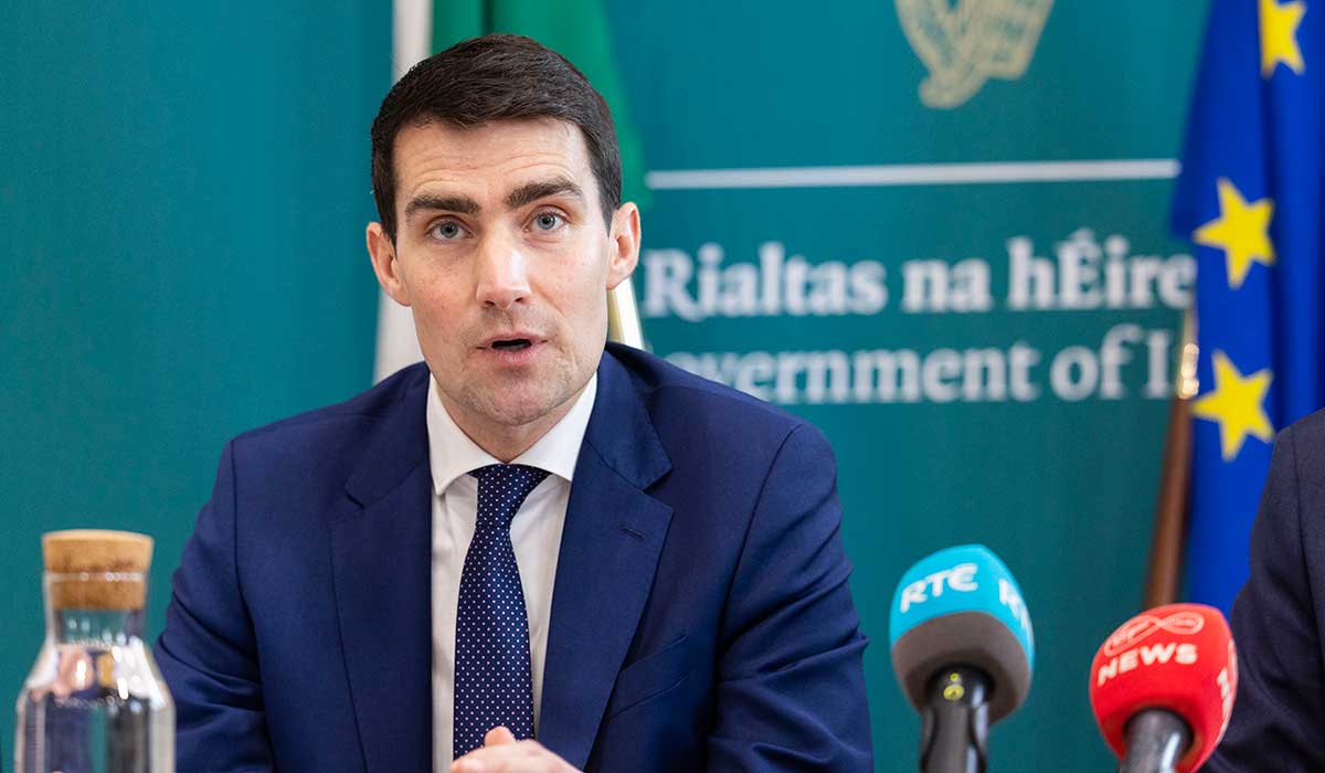 Budget, 19.12.2025. . Photo Shows : Minister for Public Expenditure, Infrastructure, Public Service Reform and Digitalisation, Jack Chambers TD speaking to the media in the Dept of Finance, on the publication of the Medium-Term Fiscal and Structural Plan. Photo: Sam Boal/Collins Photos