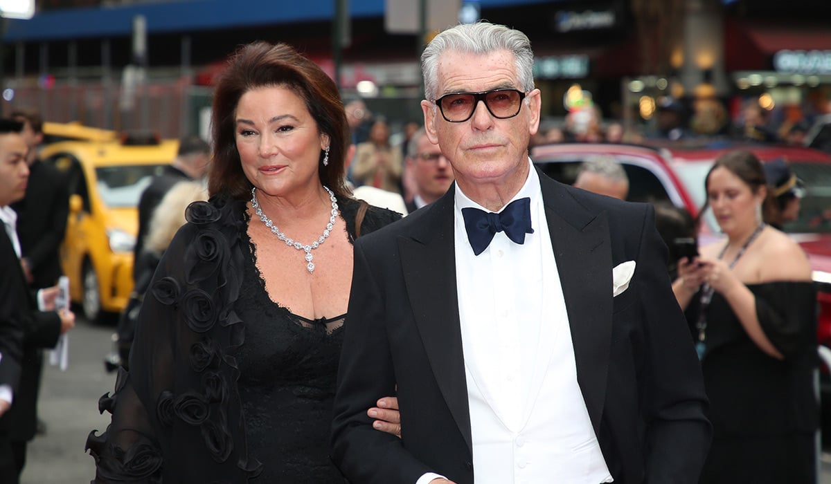 Keely Shaye Smith and Pierce Brosnan attend the opening night of "Good Night, And Good Luck" in April 2025. Pic: FilmMagic